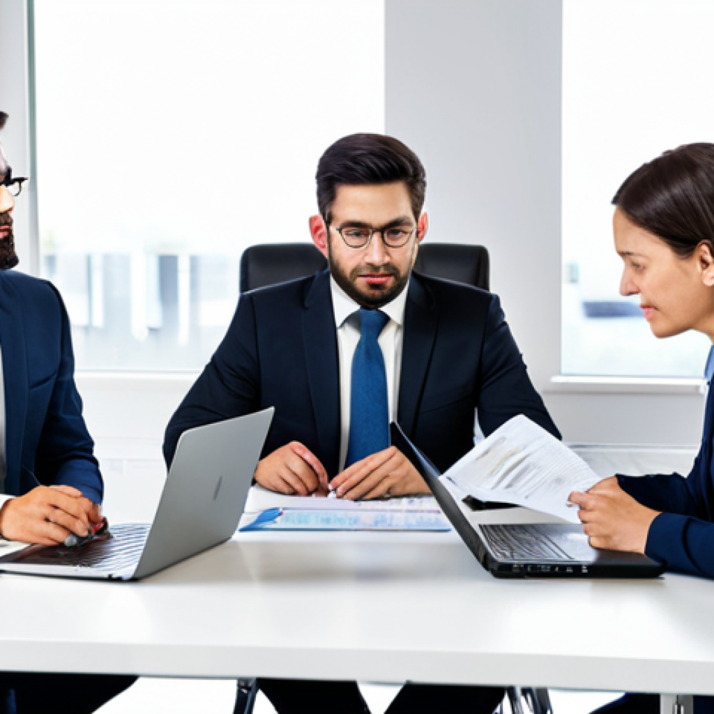 A diverse group of professional entrepreneurs, including Zzp'ers and MKB owners, in a modern, well-lit office. They are gathered around a table with financial documents, laptops, and charts, engaged in a thoughtful discussion about new tax regulations. The atmosphere is focused and professional, conveying the complexity of fiscal changes. The subjects are fully clothed in modest business attire, appropriate attire, professional dress. The image features perfect anatomy, correct proportions, natural pose, well-formed hands, proper finger count, and natural body proportions. High-resolution, professional photography, soft studio lighting, realistic, safe for work, appropriate content, fully clothed, professional.